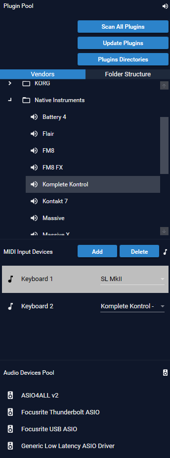 SoundManager Geräte und Plugins – VST Plugins, MIDI Geräte und ASIO Treiber SoundManager Geräte und Plugins – VST Plugins, MIDI Geräte und ASIO Treiber